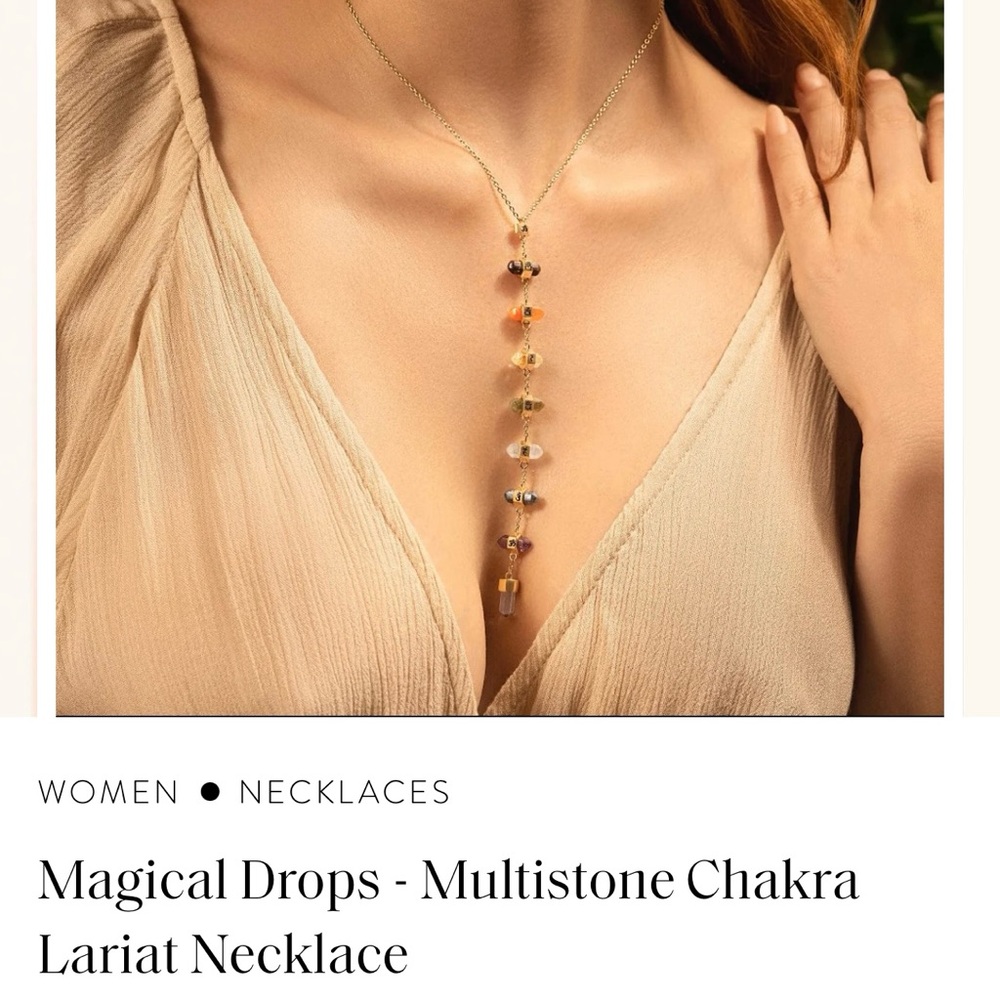 Chakra natural crystal drop necklace Karma And Luck